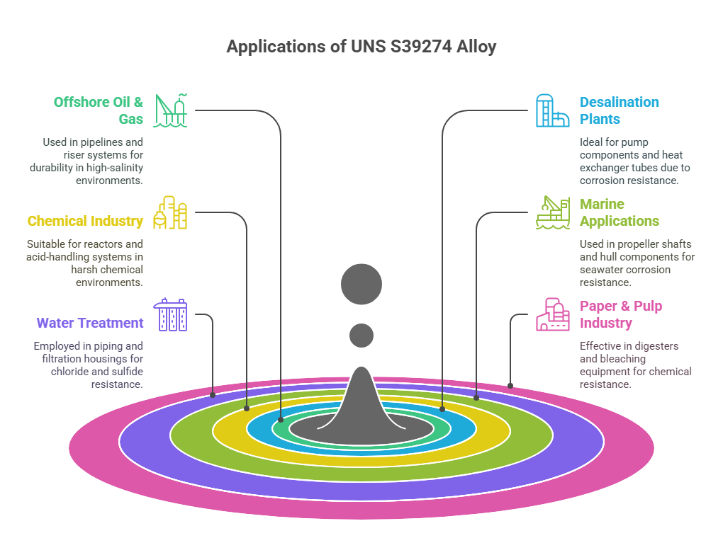 This image shows the Applications of UNS S39274 Alloys