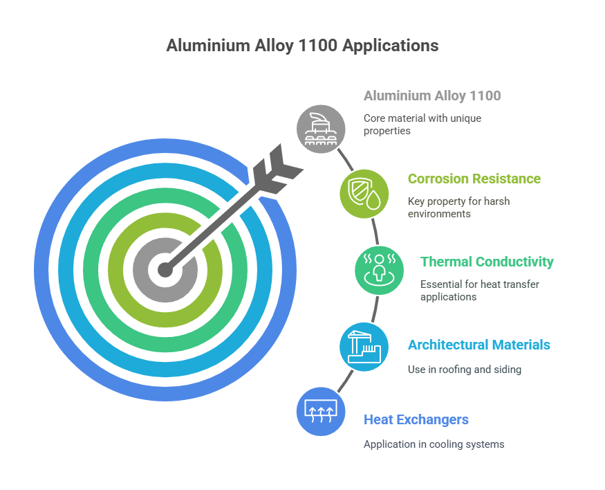 This visualizations shows the applications of aluminium alloy 1100